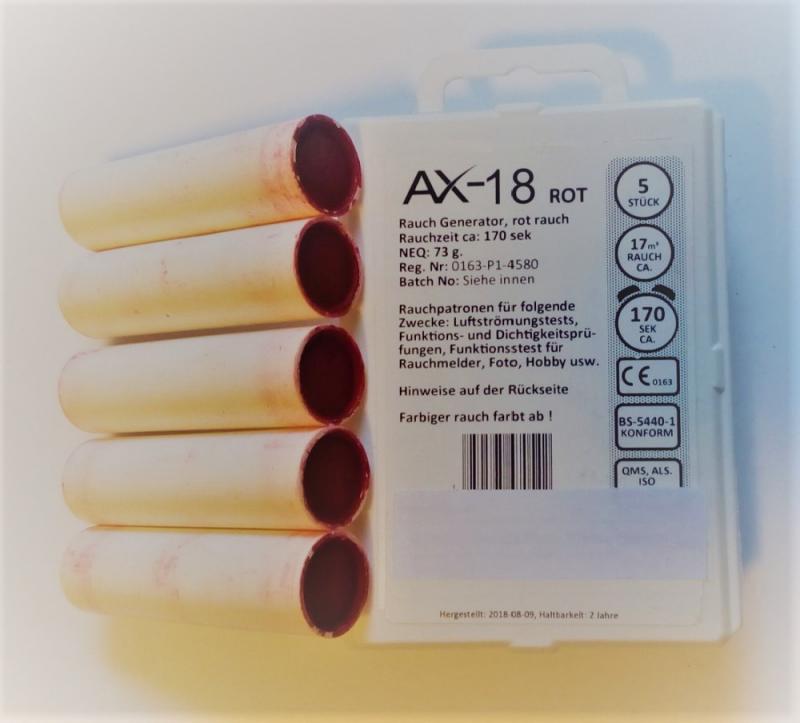 5 Rauchpatronen AX 18 rot
